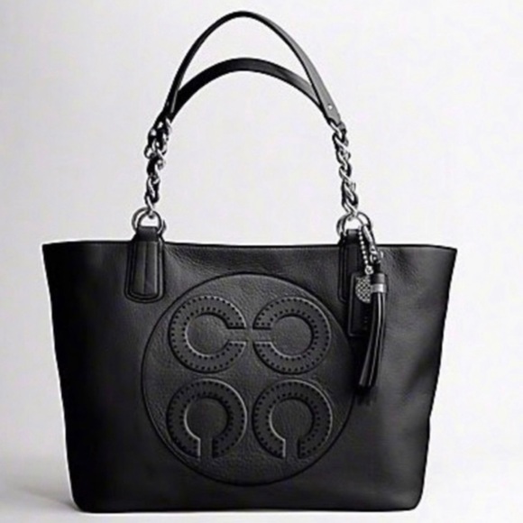 Coach Handbags - Coach Colette Leather Op Art Logo Tote